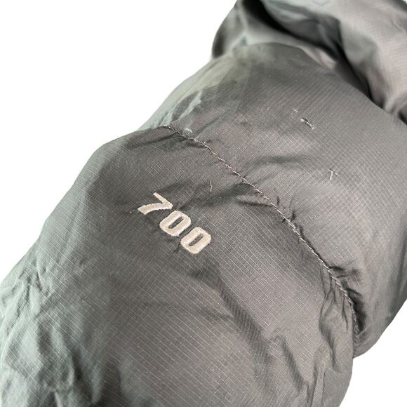 North Face VTG 00s 700 Goose Down Nuptse Puffer Jacket Coat FLAW Black Gray XL - Picture 7 of 10